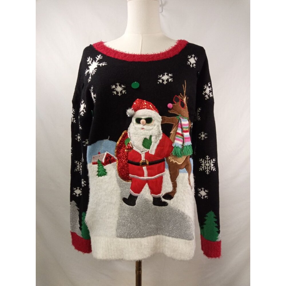 CELEBRATE TOGETHER" Women's Ugly Christmas Sweater Size Medium